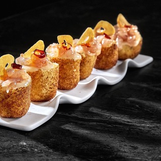 Seeds croquetas de gambas al ajillo con tartar de gambas alin%c2%a0s 2235