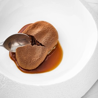 (c) joan pujol creus   arhuaco cocoa bean  water  based chocolate mousse  cocoa bean cream and its peel infusion