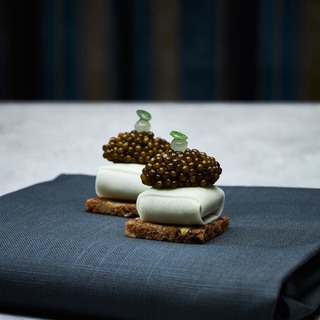 Smoked sturgeon with buttermilk and kristal caviar