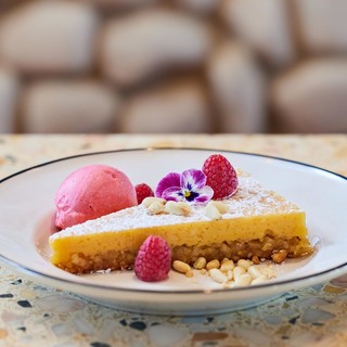Mare   toucinho do ceu with pine nuts and raspberry sorbet   credit grupo jose avillez