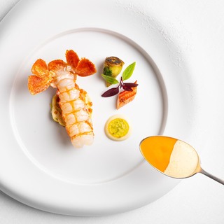 14 cheval blanc paris ple%cc%81nitude langoustine  artichaut  coriandre pour sabayon arlequin ilyafoodstories 