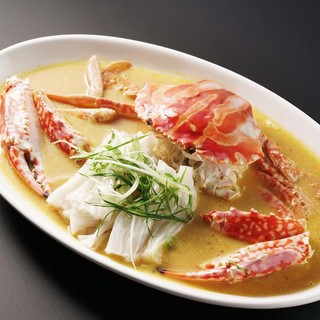 19 steamed fresh flowery crab with aged shaoxing wine fragrant chicken oil    flat rice noodles   2