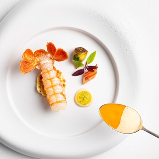 Cheval blanc paris ple%cc%81nitude langoustine  artichaut  coriandre pour sabayon arlequin ilyafoodstories 